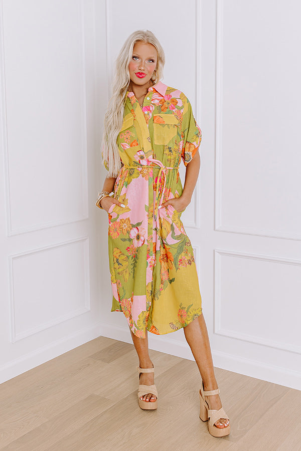 Sunny Day Stroll Floral Midi Image - 1