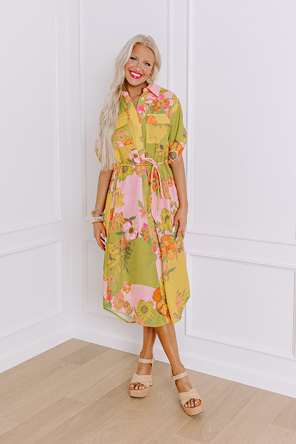 Sunny Day Stroll Floral Midi Image - 2