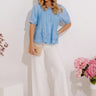 Southern Flair Pleated Eyelet Top Image - 1