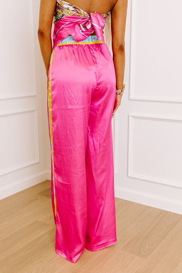 Glamour Girl High Waist Satin Wide Leg Pants Image - 5