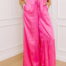 Glamour Girl High Waist Satin Wide Leg Pants Image - 1