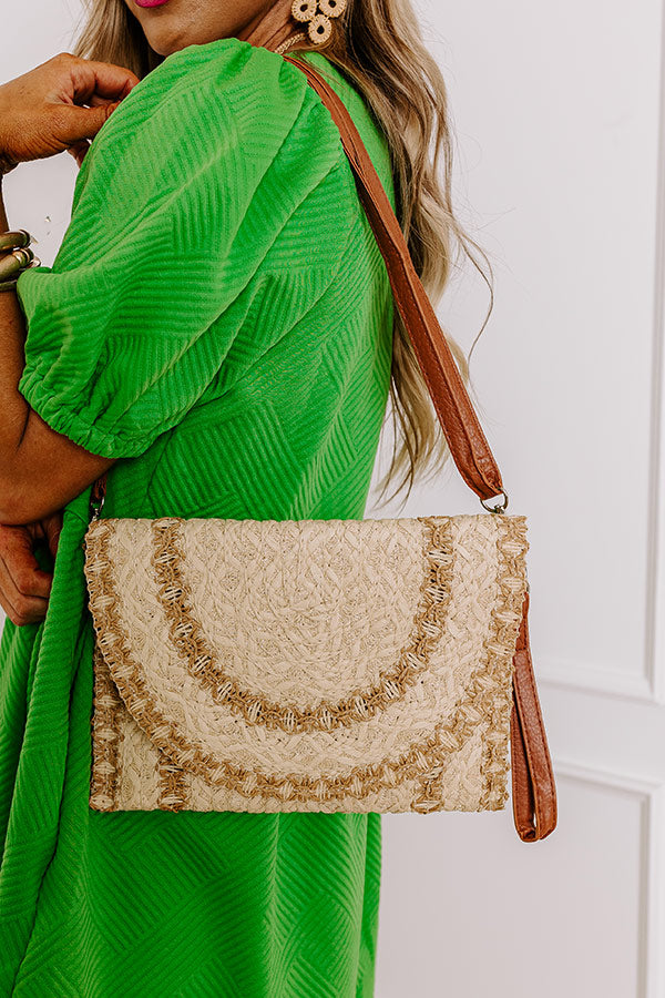 Vacay Happy Hour Straw Woven Clutch Image - 2