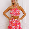 Island Oasis Floral Crop Top in Pink Image - 1