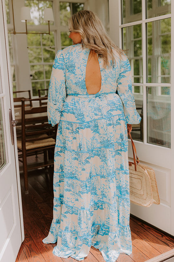 Chateau Chic Tiered Maxi Dress in Sky Blue Curves Image - 4