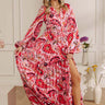 Colorburst Couture Paisley Pleated Maxi Dress in Pink Image - 1
