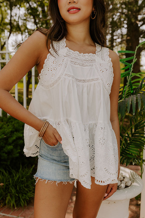 Floating On Cloud Nine Eyelet Top Image - 5