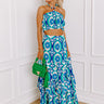 Island Oasis Floral Crop Top in Royal Blue Image - 1