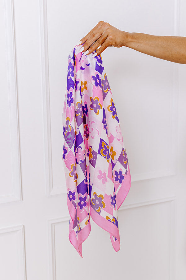 Flower Power Satin Scarf Image - 1