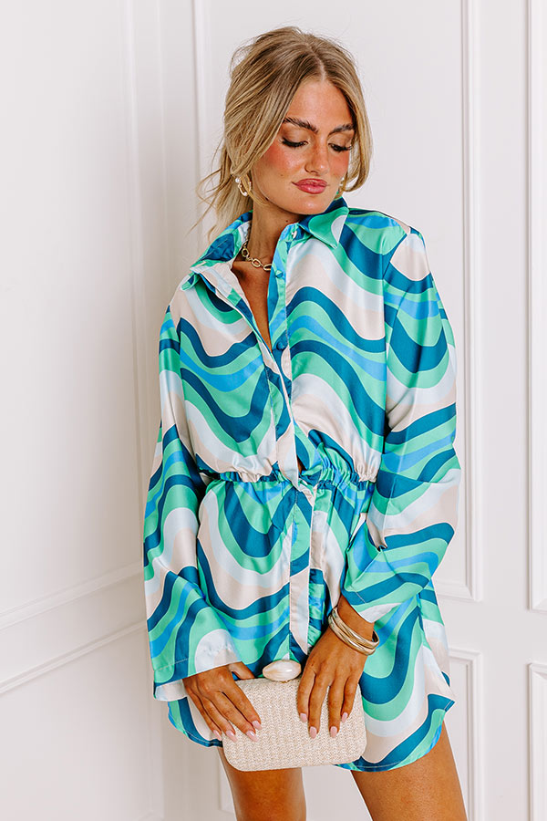 Girly Glam Button Down Mini Dress Image - 2