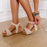 The Brynlee Faux Suede Wedge in Oatmeal Image - 1