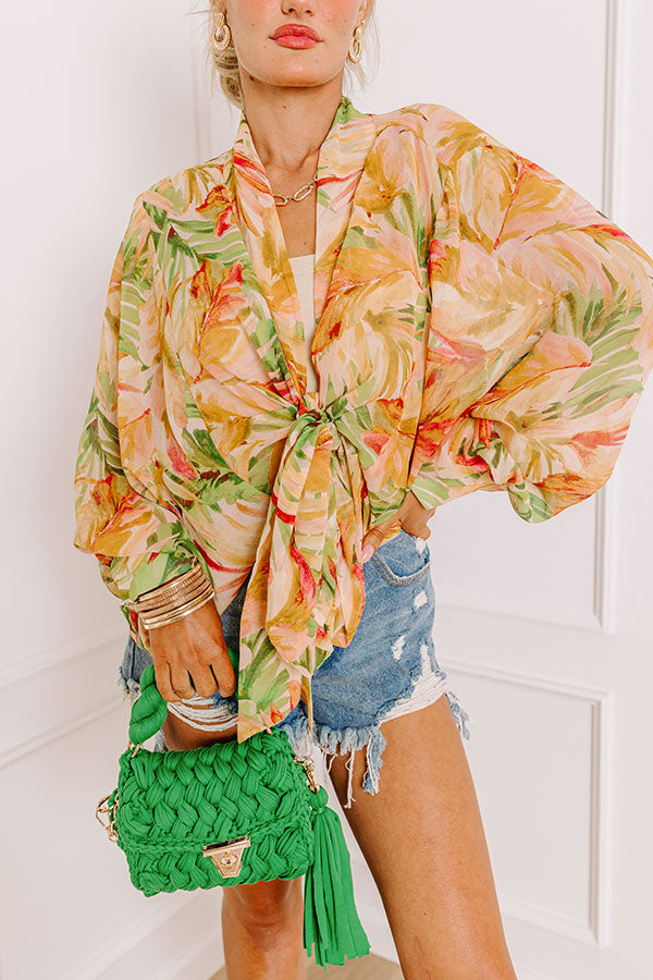 Tropical Bungalow Chiffon Front Tie Overlay Image - 3