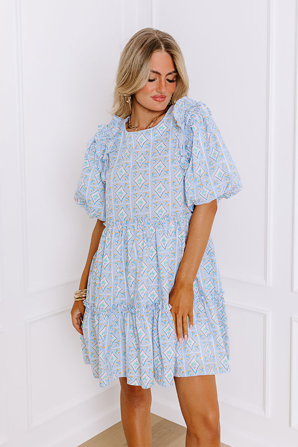 Forever Sweethearts Ruffle Mini Dress in Light Blue Image - 2