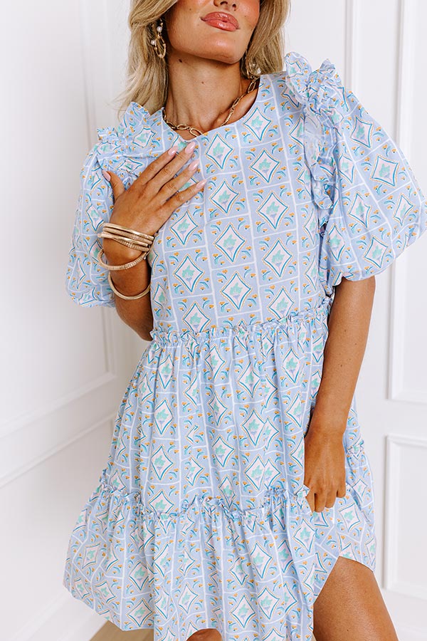 Forever Sweethearts Ruffle Mini Dress in Light Blue Image - 3