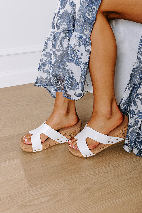 The Valentina Faux Leather Wedge in White Image - 1