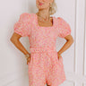 Garden Gorgeous Jacquard Romper in Peach Image - 1