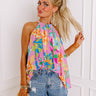 Aloha Attire Pleated Floral Top Image - 1