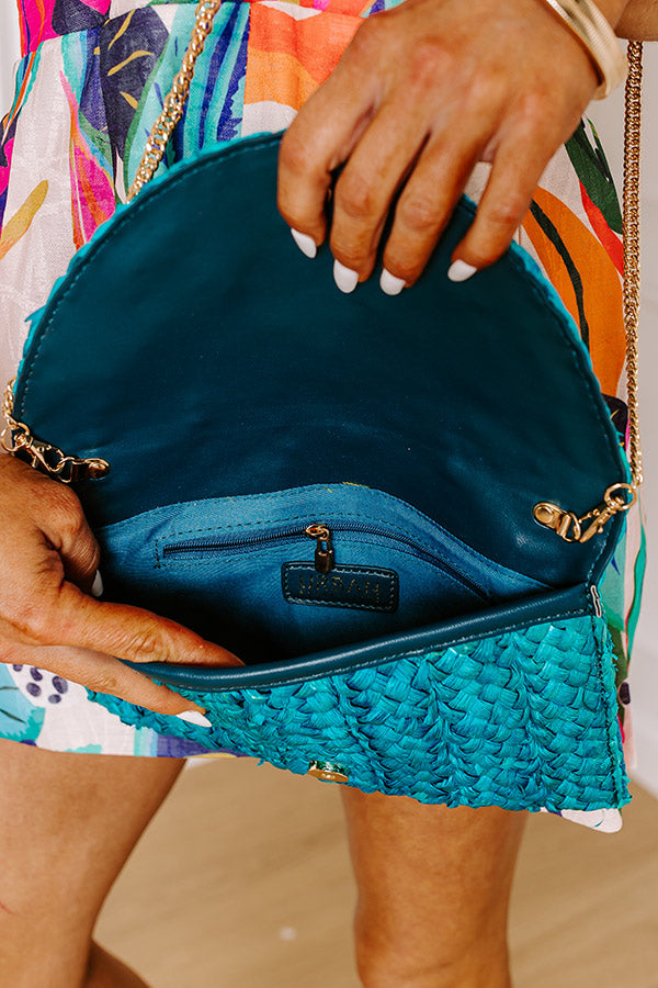 Sunny Refresh Woven Clutch in Turquoise Image - 4