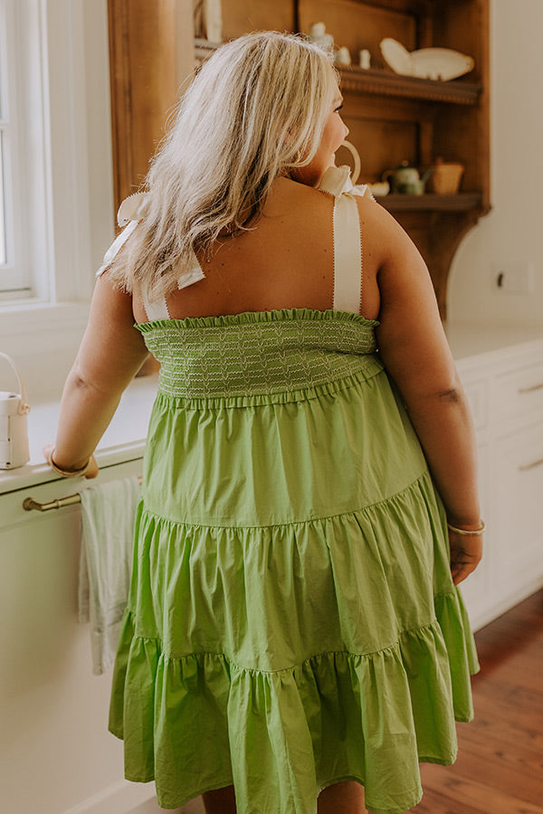 Total Crush Smocked Mini Dress in Lime Curves Image - 4