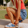 The Kimberly Denim Sneaker in Dark Wash Image - 1