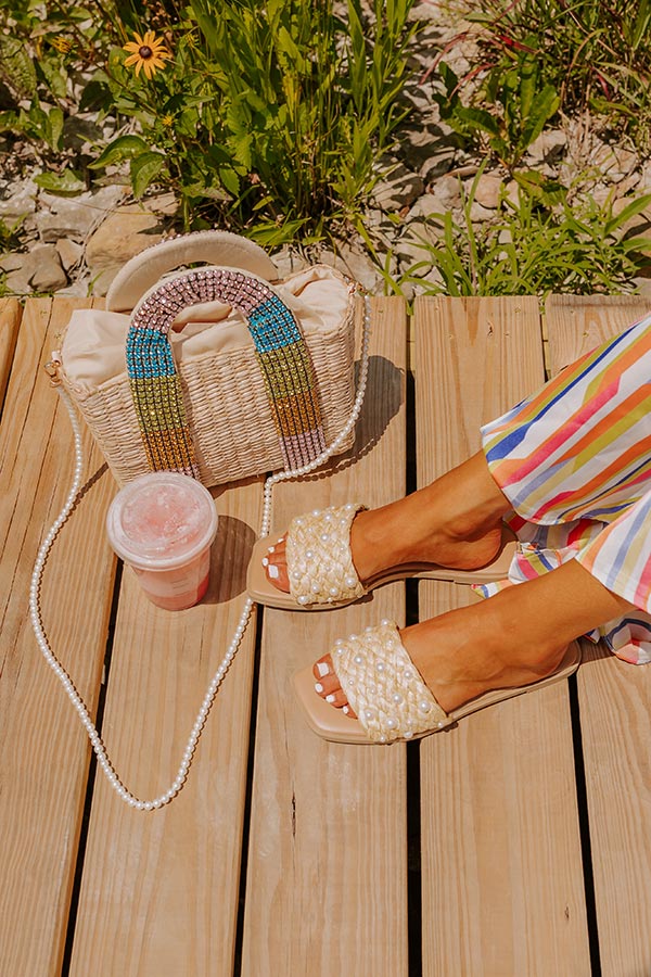 The Clara Pearl Embellished Woven Sandal Image - 1