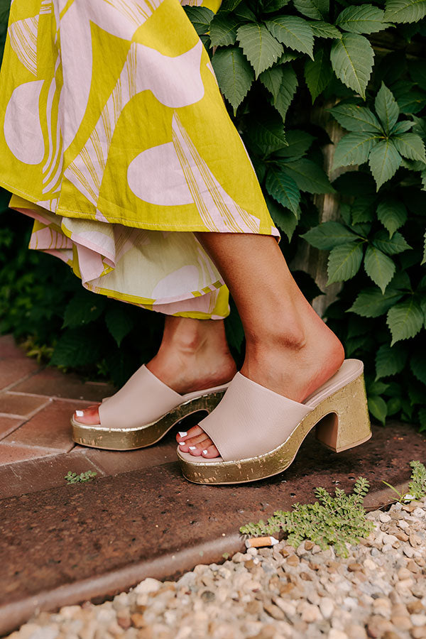 The Aaliyah Faux Leather Heel in Warm Taupe