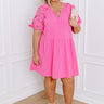 Heartfelt Happiness Babydoll Mini Dress in Bubblegum Pink Curves Image - 1