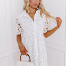 Sunshine Sunday Crochet Mini Dress in White Image - 1