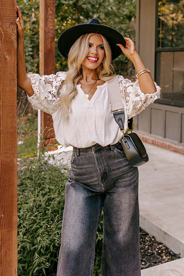 Boho Love Linen-Blend Shift Top in Light Oatmeal Curves Image - 2
