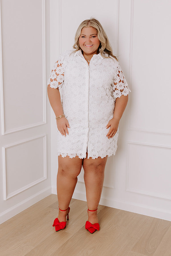 Sunshine Sunday Crochet Mini Dress in White Curves Image - 1