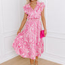 Riviera Rendezvous Satin Midi in Fuchsia Image - 1