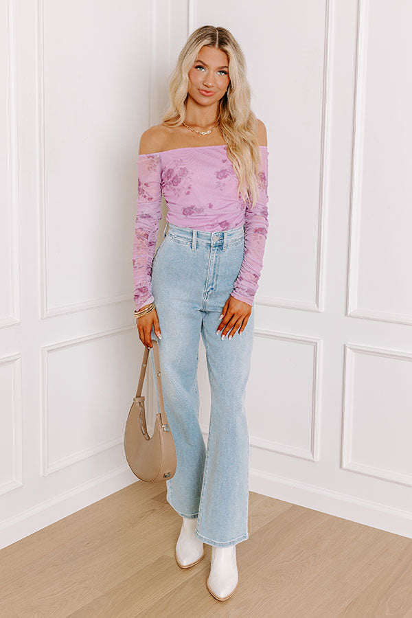 Flirty Feels Floral Mesh Top Image - 2