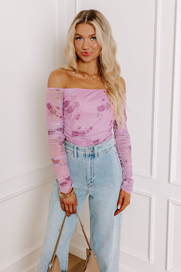 Flirty Feels Floral Mesh Top Image - 1
