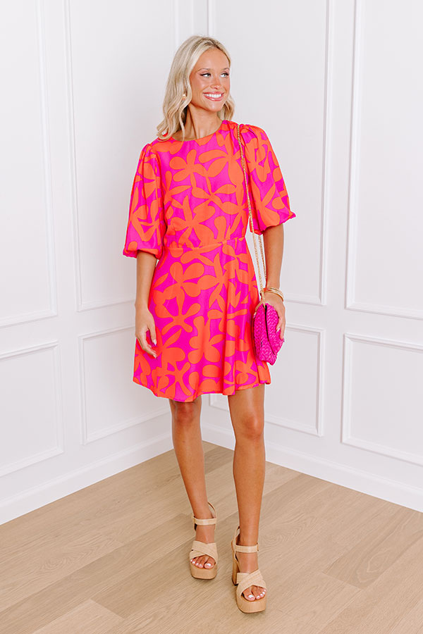 Cityscape Chic Floral Mini Dress Image - 1