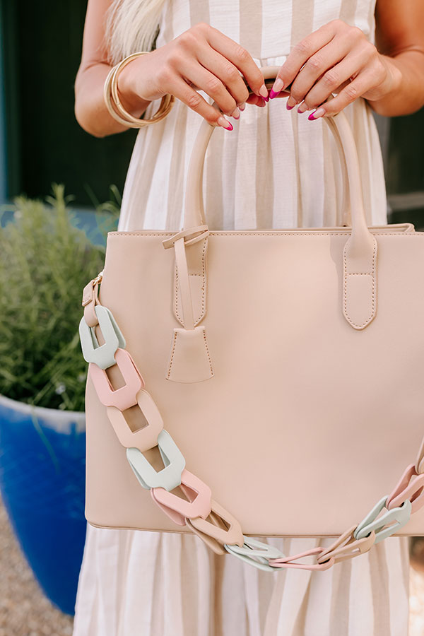 Uptown Cafe Faux Leather Tote in Iced Latte Image - 2