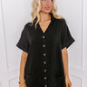 St. Lucia Bound Linen-Blend Mini Dress in Black Image - 1
