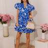 Art Gallery Ready Mini Dress in Royal Blue Image - 1
