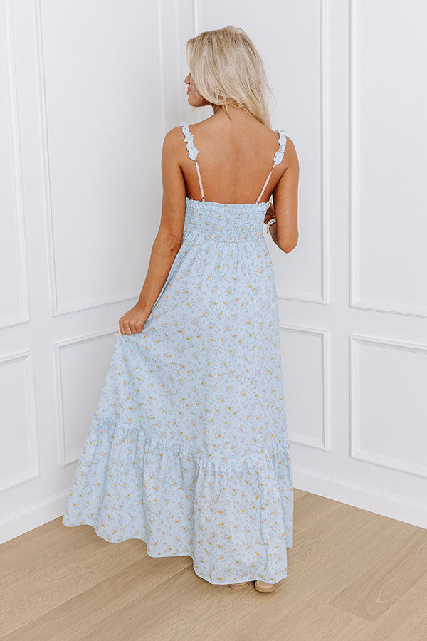 Boho Blooms Maxi Dress in Sky Blue Image - 4