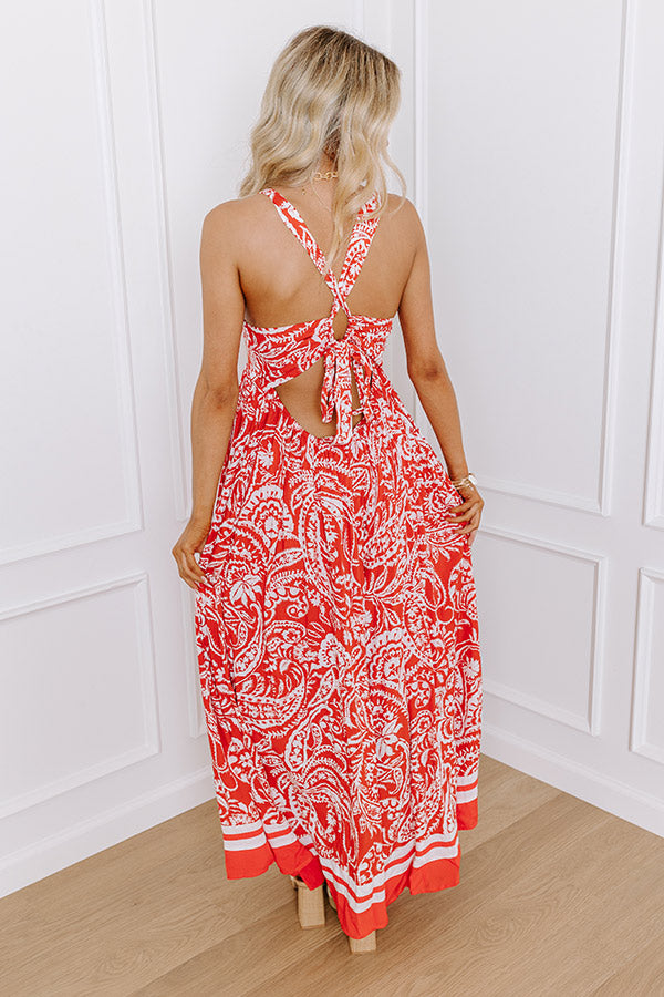 Vacay Villa Paisley Maxi Dress in Dark Tangerine Image - 2