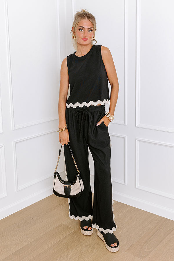 Urban Chic High Waist Wide Leg Pants in Black Image - 5