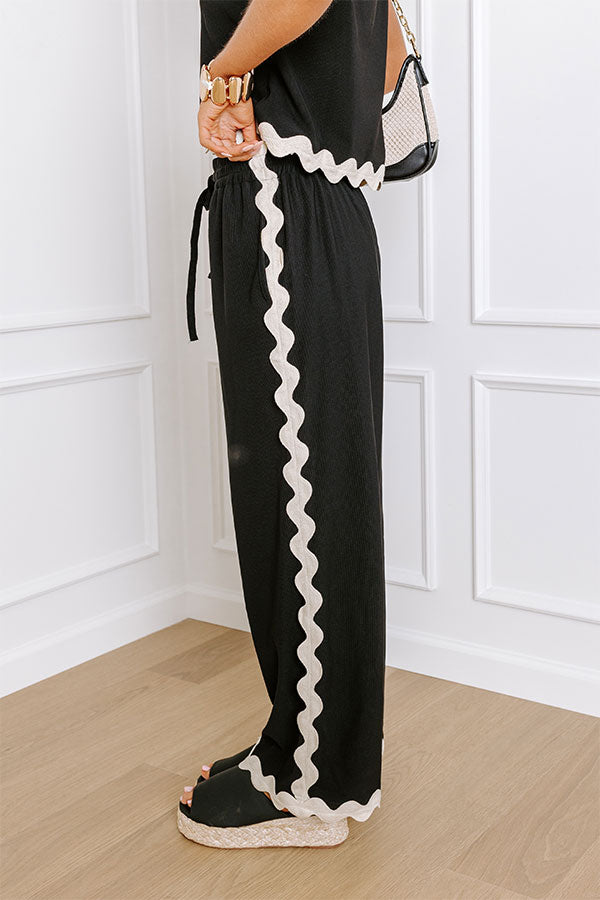 Urban Chic High Waist Wide Leg Pants in Black Image - 3