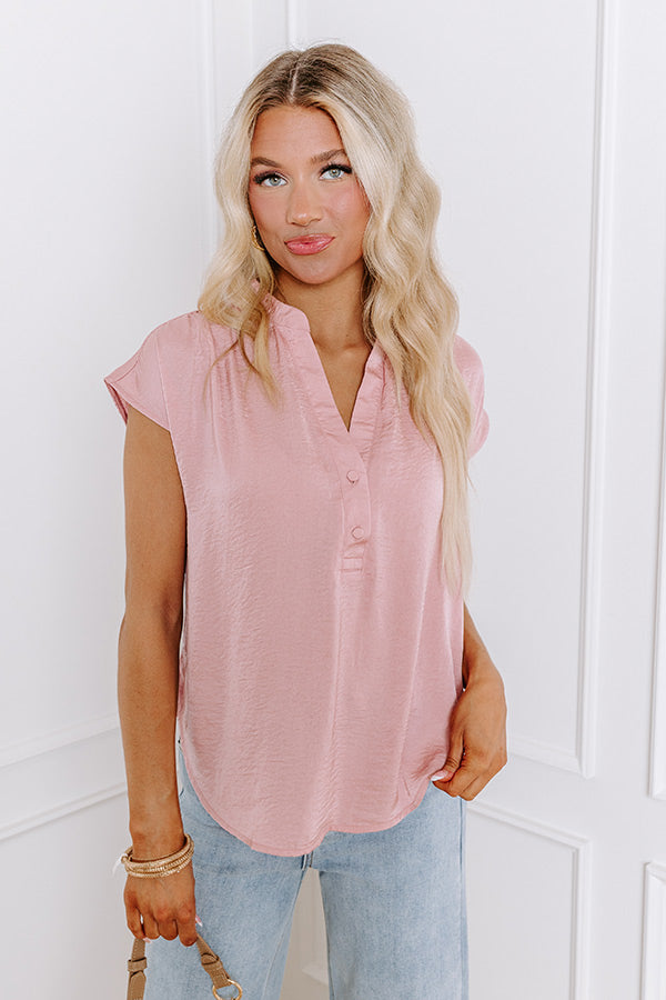 Social Moment Shift Top in Blush Image - 1