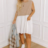 Small Town Girl Mini Dress in Warm Taupe Curves Image - 1
