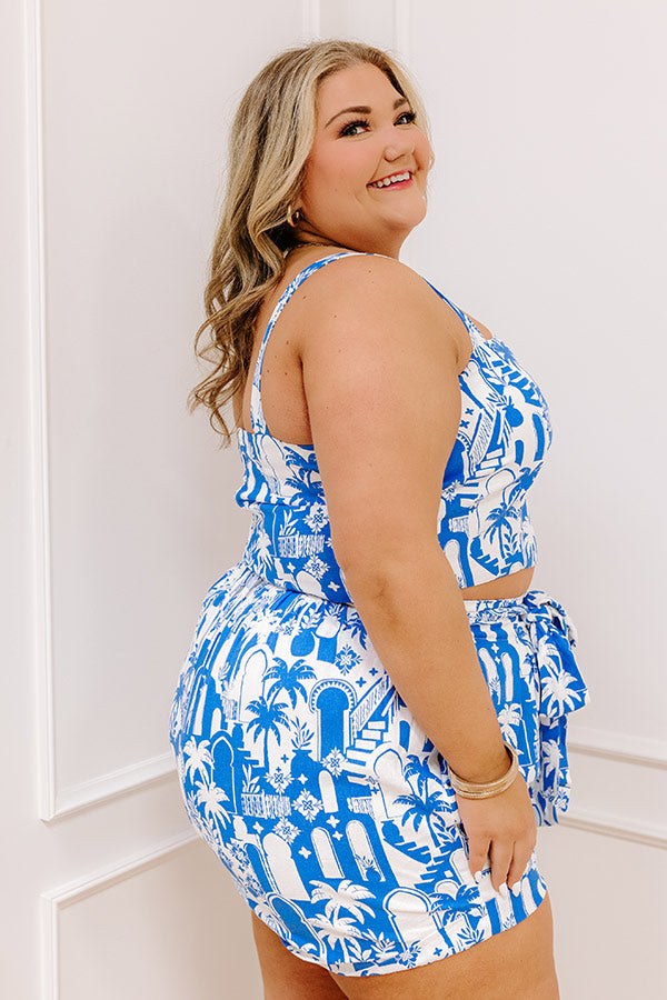 Mykonos Muse Linen-Blend Crop Top Curves Image - 4