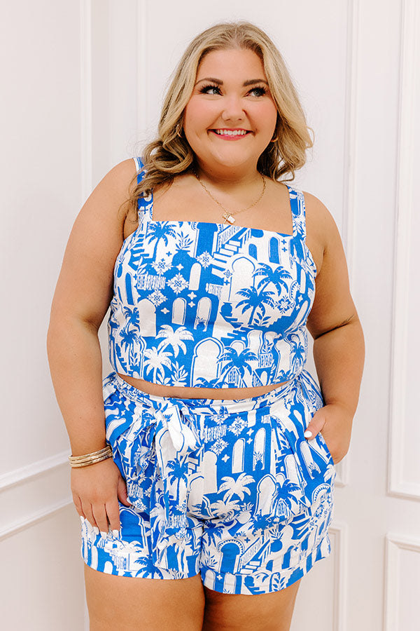 Mykonos Muse Linen-Blend Crop Top Curves Image - 5