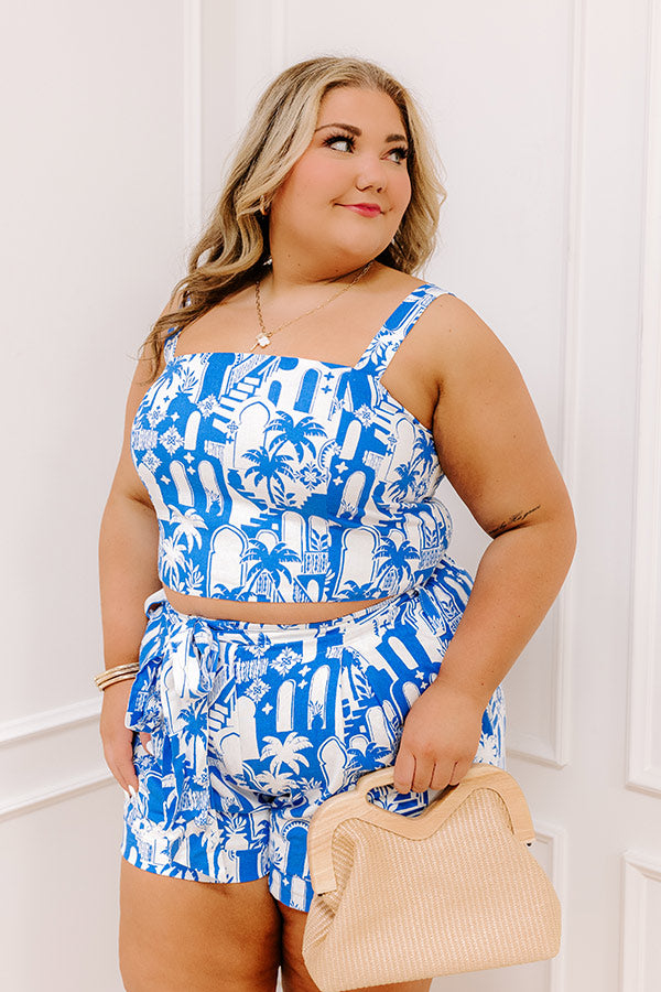 Mykonos Muse Linen-Blend Crop Top Curves Image - 1