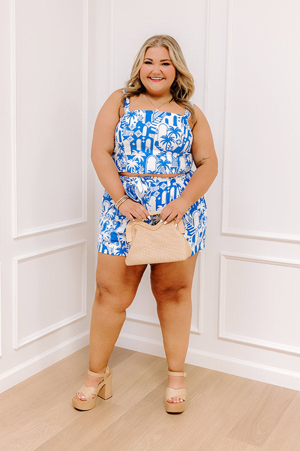 Mykonos Muse Linen-Blend Crop Top Curves Image - 2