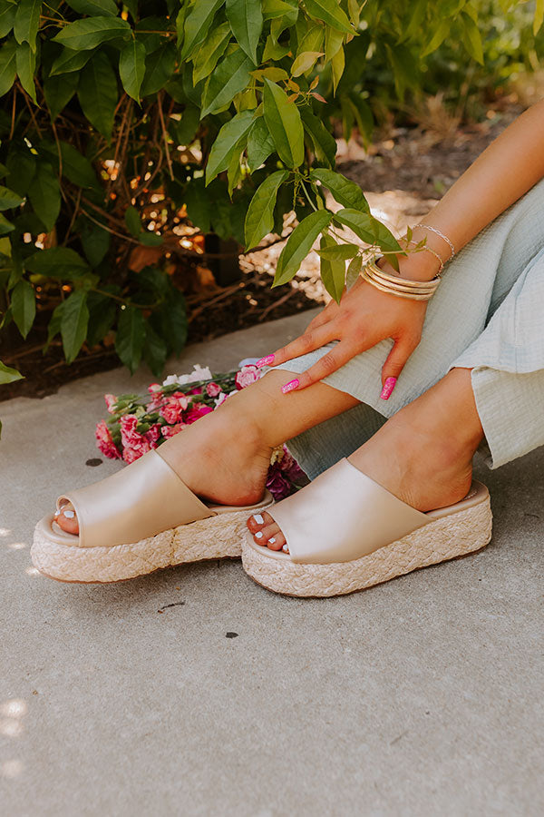 The Helen Platform Sandal in Gold Image - 3