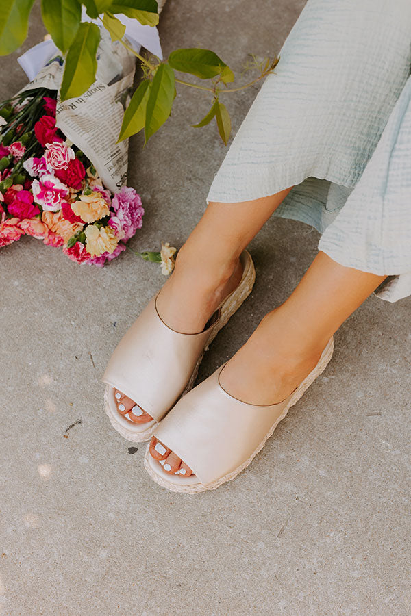 The Helen Platform Sandal in Gold Image - 4
