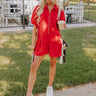 Down By The Lake Romper in Red Image - 1