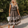 Grace and Glamour Embroidered Linen-Blend Midi Image - 1